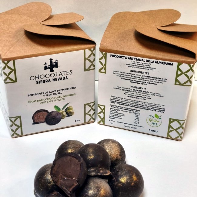 Bombón de aceite oliva premium y toque de flor de sal (granel 200 g)