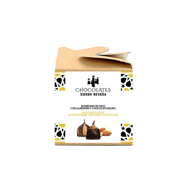 estuche de 8 uds Bombón de higo chocolate negro relleno con una almendra 150 grs aprox