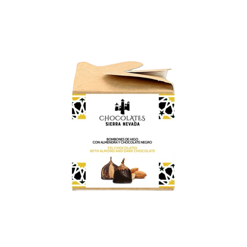 estuche de 8 uds Bombón de higo chocolate negro relleno con una almendra 150 grs aprox