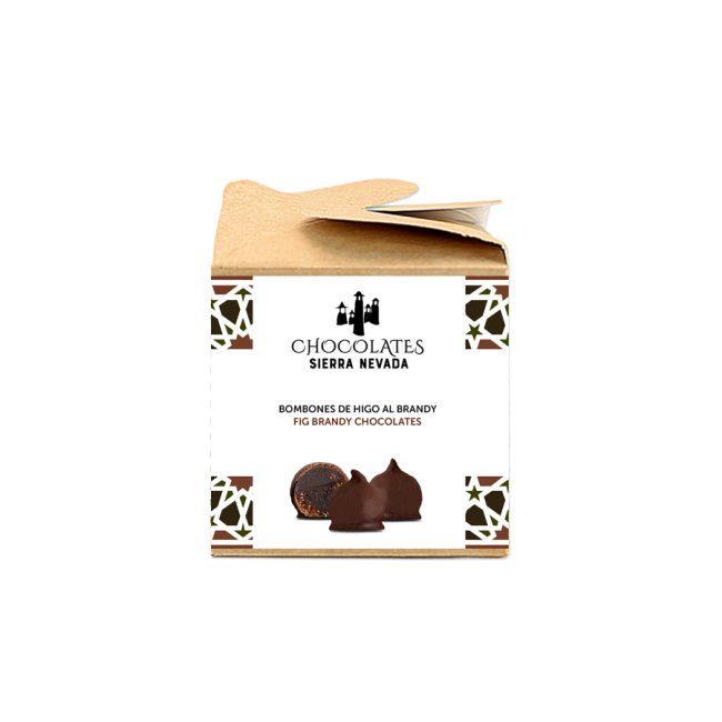 Bombón de higo relleno trufa al brandy con chocolate negro granel 0.2 kg