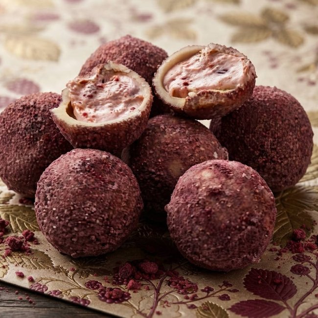Cajita de 6 uds de bombón de frutos rojos
