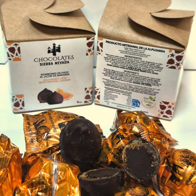 Bombón de higo con chocolate y licor de naranja (granel)