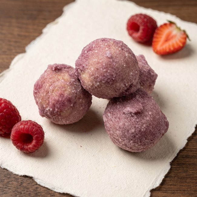 Cajita de 6 uds de bombón de frutos rojos