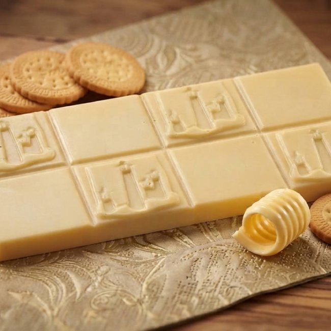 Tableta gourmet de chocolate blanco con galleta crujiente