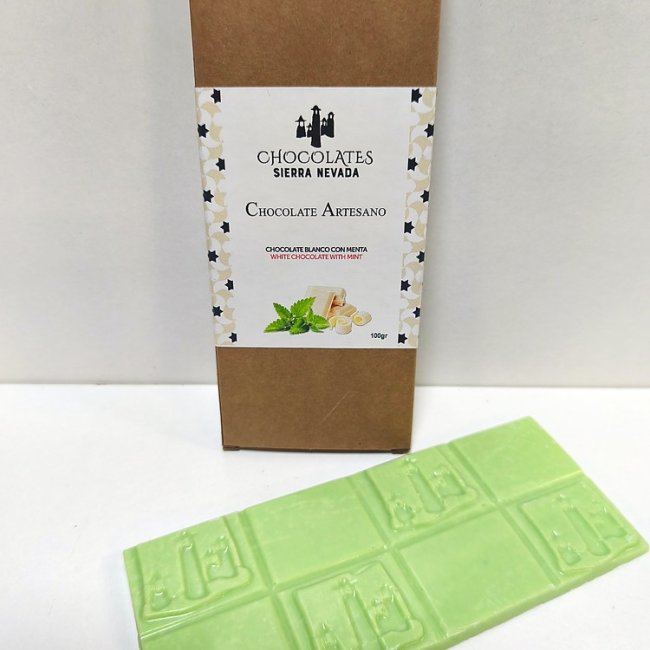 Tableta de chocolate blanco con menta 100 g