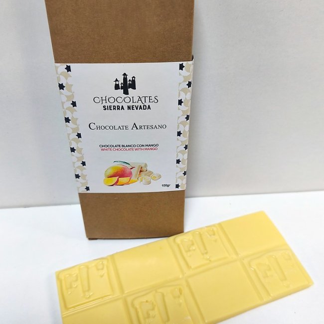 Tableta chocolate blanco con mango 100 g