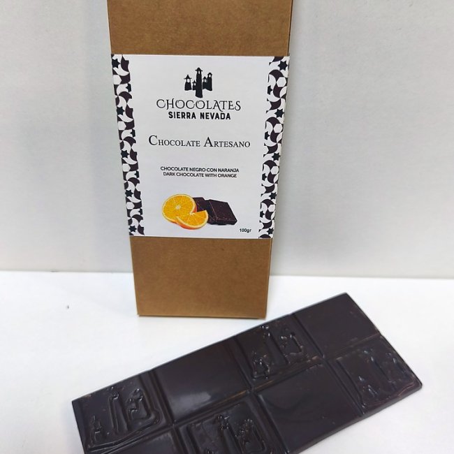 Tableta chocolate negro con naranja 100 g