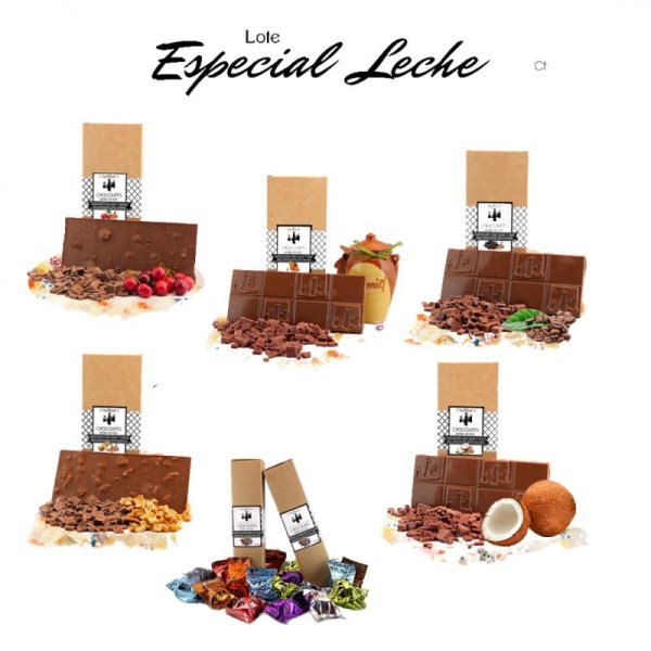 Lote con leche ( 5 tabletas 100 grs, 1 estuche bombon de higo 150 grs aprox . total 900 grs aprox