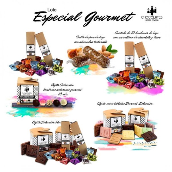 Lote gourmet( 1 pan higo 250grs, 2 estuches b.higo 150grs aprox,1 cajita b.aove 150 grs 1cajita mini tab.150g aprox