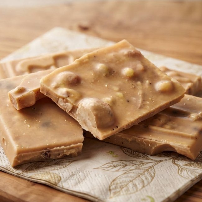 Tableta Tentación de Chocolate Blanco con lima, caramelo y frutos secos