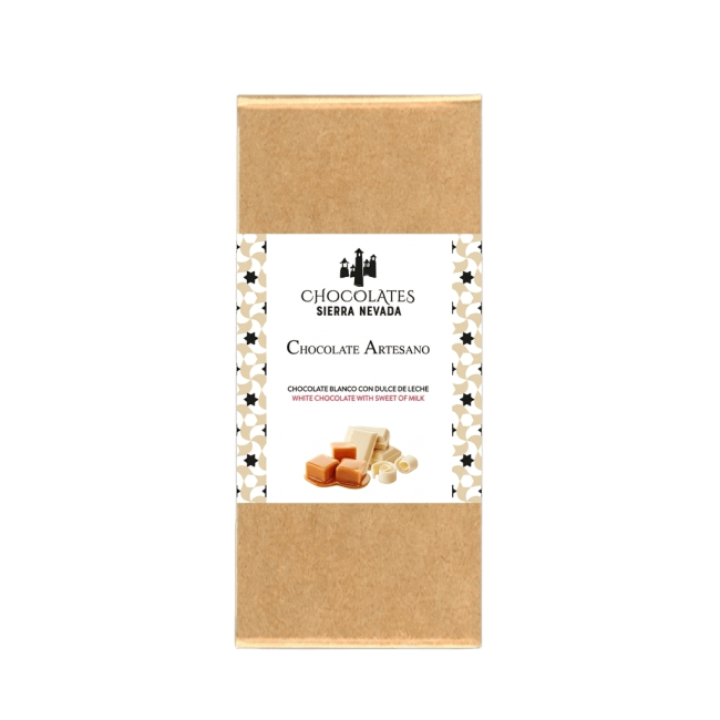 Tableta chocolate blanco con dulce de leche