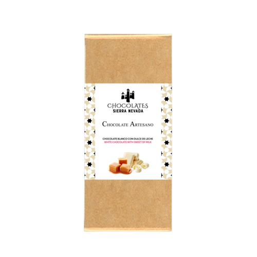 Tableta chocolate blanco con dulce de leche 100 grs
