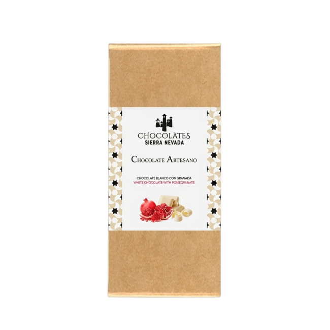 Tableta chocolate blanco con granada 100 g