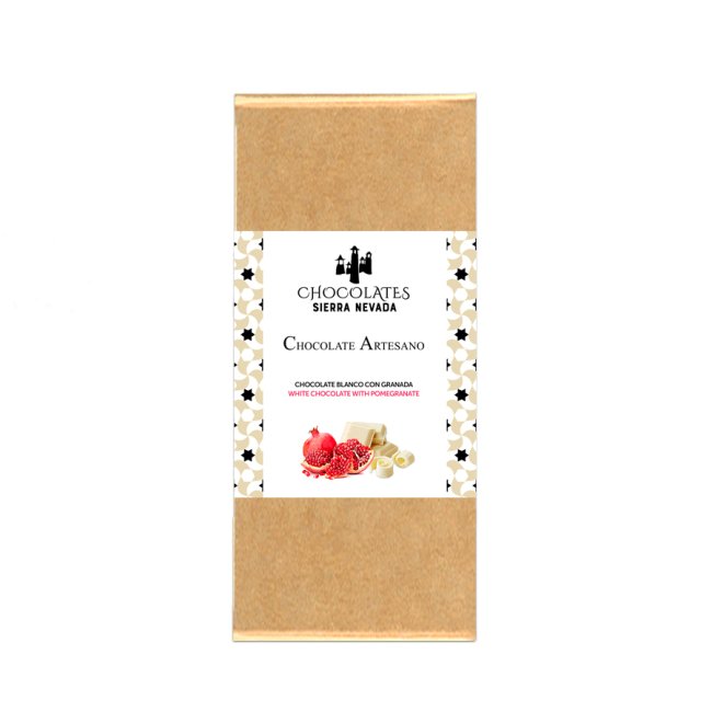 Tableta chocolate blanco con granada 100grs