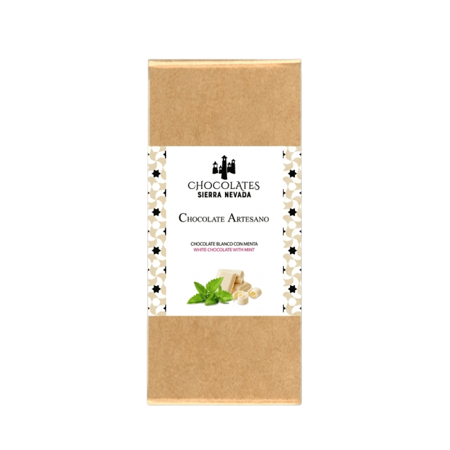 Tableta de chocolate blanco con menta 100 g