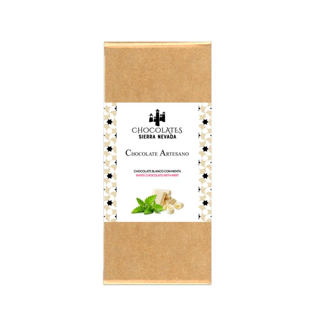 Tableta de chocolate blanco con menta 100 grs