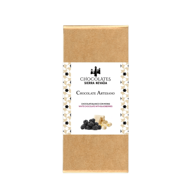 Tableta chocolate blanco con moras 100 g