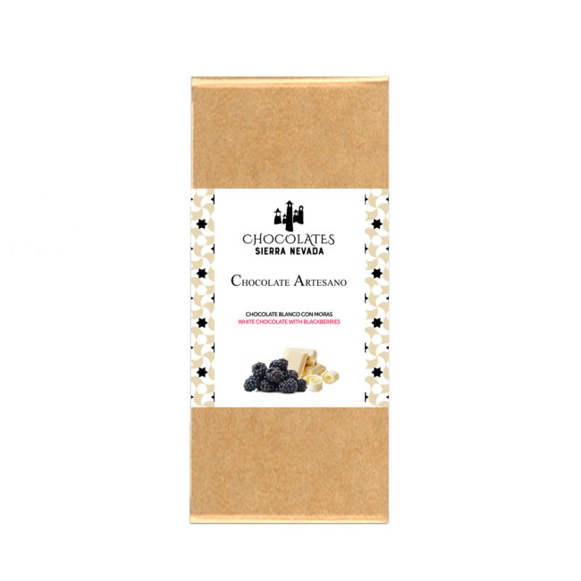 Tableta chocolate blanco con moras 100 grs