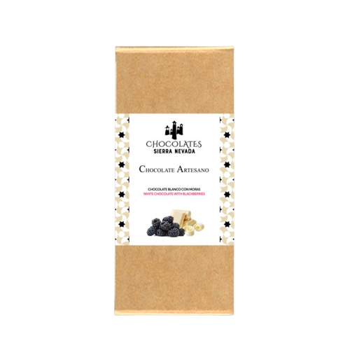 Tableta chocolate blanco con moras 100 grs
