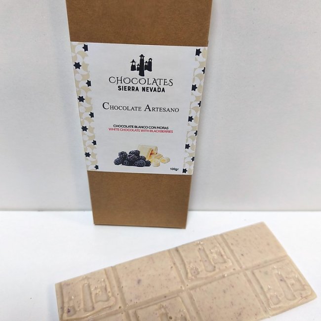Tableta chocolate blanco con moras 100 g