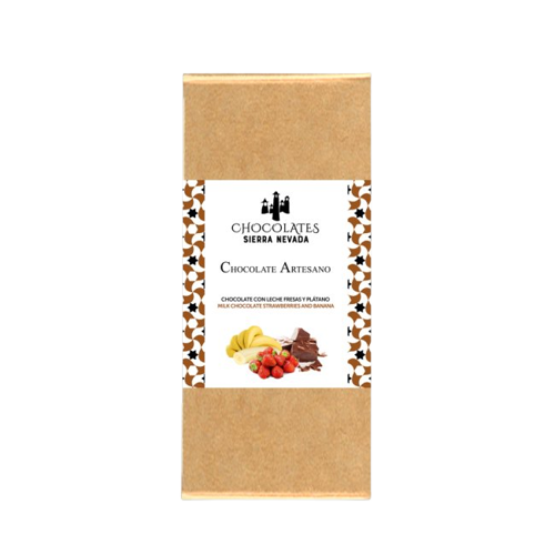 Tableta chocolate con leche y platano y fresa 100 grs
