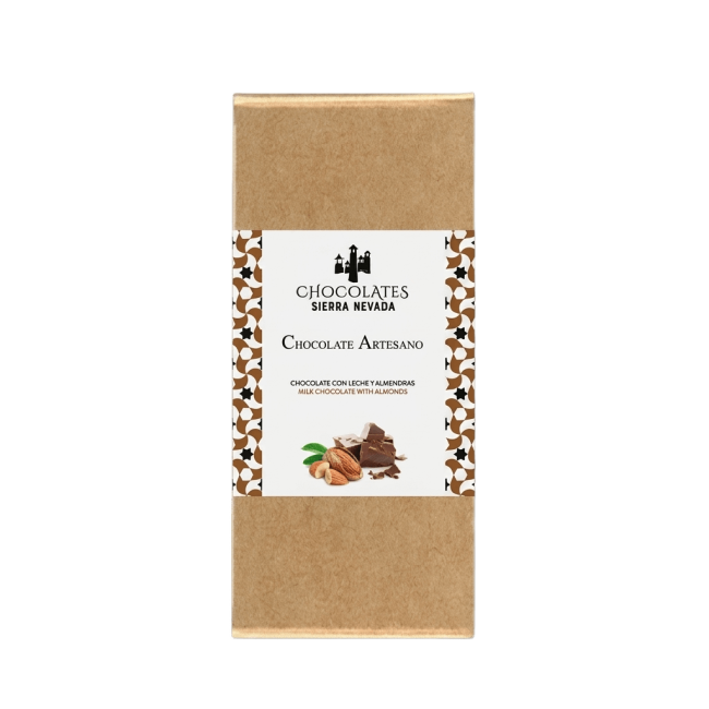 Tableta chocolate con leche con almendras 100 g
