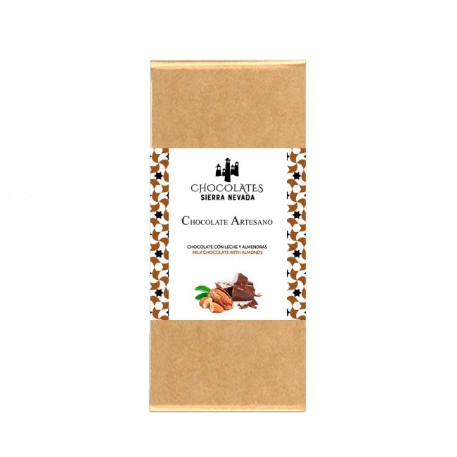 Tableta chocolate con leche con almendras 100grs
