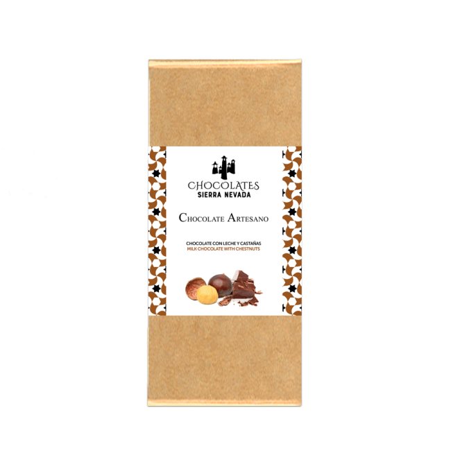 Tableta chocolate con leche y castañas 100grs