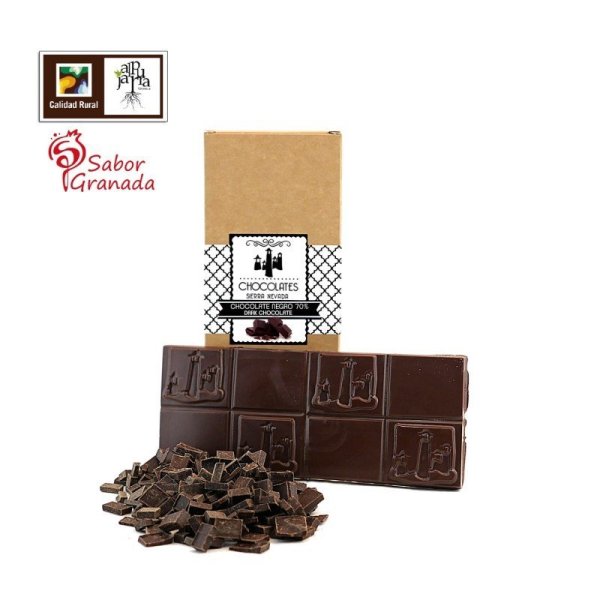 Tableta chocolate negro 70 % de 100 grs