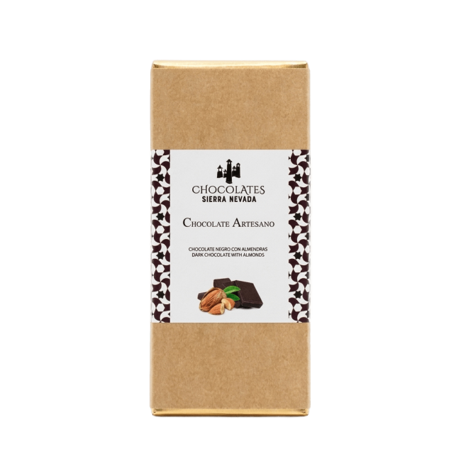 Tableta chocolate negro con almendras 100g