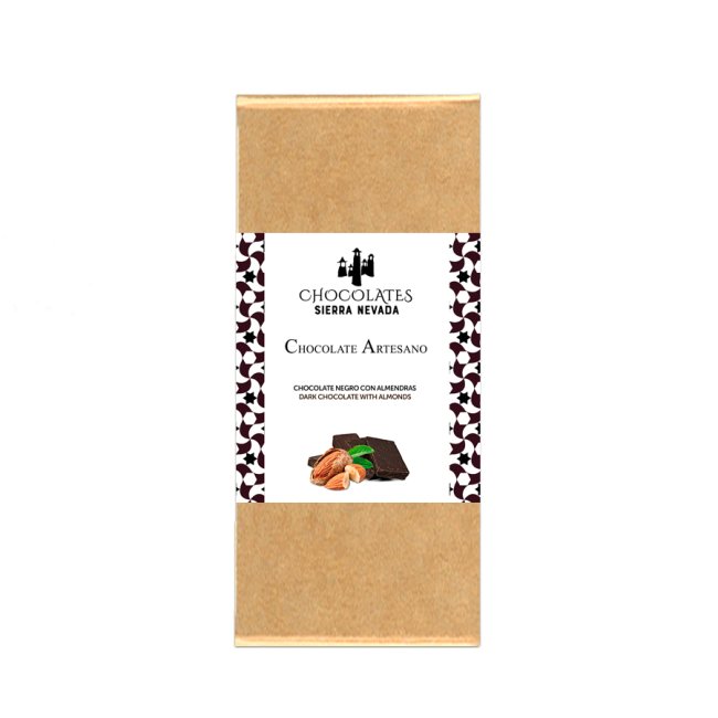 Tableta chocolate negro con almendras 100g