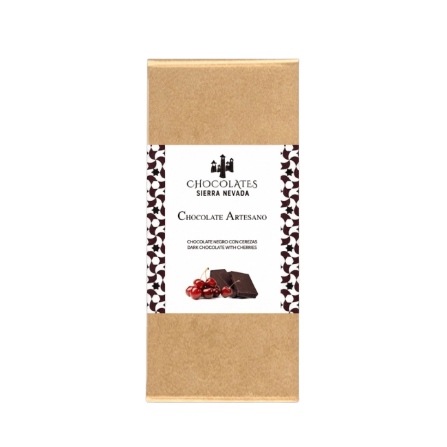 Tableta chocolate negro con cerezas 100 g