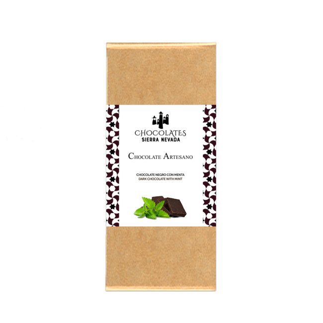 Tableta chocolate negro con menta 100 grs