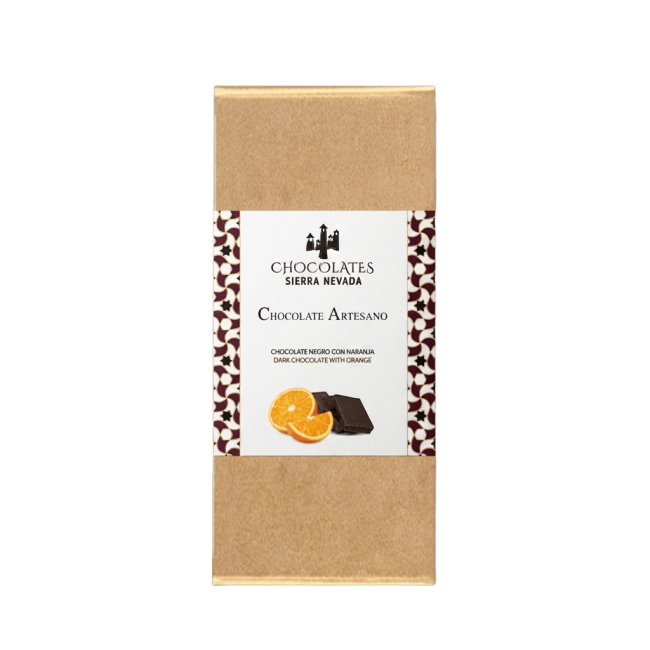 Tableta chocolate negro con naranja 100 g