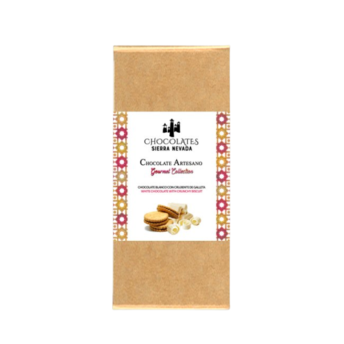 Tableta gourmet chocolate blanco con crujiente de galleta 100 grs