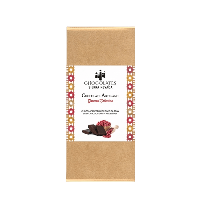 Tableta Gourmet de Chocolate con Pimienta Rosa
