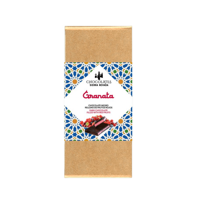 Tableta Granata de Chocolate Negro con Frutos Rojos
