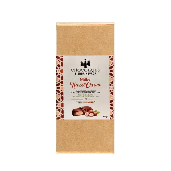 Chocolate con leche relleno de kinder tableta milky hazel cream